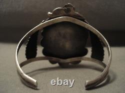 Huge Vintage Navajo Chrysocholla Silver Bracelet Old