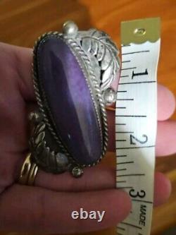 Huge! Vintage Navajo Sugulite Sterling Native American Jewelry Silver Ring