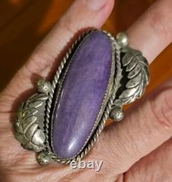 Huge! Vintage Navajo Sugulite Sterling Native American Jewelry Silver Ring