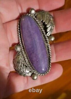 Huge! Vintage Navajo Sugulite Sterling Native American Jewelry Silver Ring