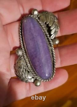 Huge! Vintage Navajo Sugulite Sterling Native American Jewelry Silver Ring