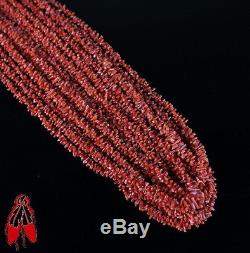 Huge Vintage Navajo nine strand natural red coral Navajo necklace Native Pawn US