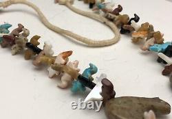 Huge Vintage Zuni Animal Multi Stone Turquoise Fetish Native American Necklace