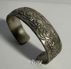 I Jim Navajo Artisan Sterling Silver Cuff Bracelet Vintage 33g FL