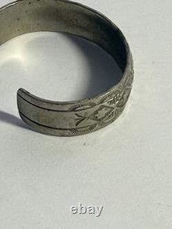 I Jim Navajo Artisan Sterling Silver Cuff Bracelet Vintage 33g FL