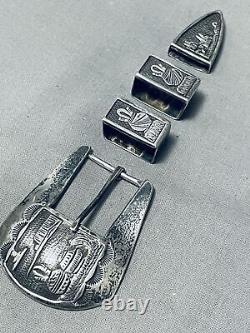 Important Best Vintage Randy Shorty Navajo Sterling Silver Buckle Set