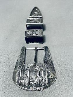 Important Best Vintage Randy Shorty Navajo Sterling Silver Buckle Set