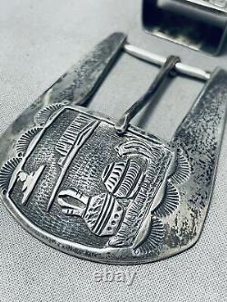 Important Best Vintage Randy Shorty Navajo Sterling Silver Buckle Set