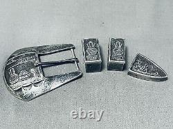 Important Best Vintage Randy Shorty Navajo Sterling Silver Buckle Set