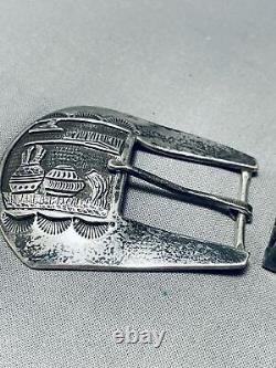 Important Best Vintage Randy Shorty Navajo Sterling Silver Buckle Set