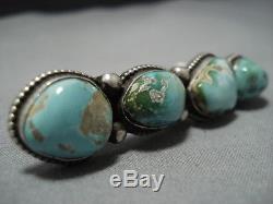 Important Double Finger Royston Turquoise Sterling Silver Vintage Navajo Ring
