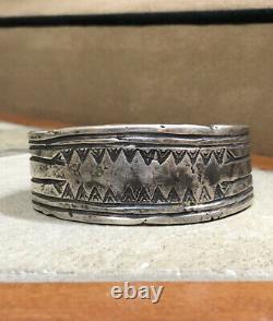 Important Early 1920s First Phase Pawn NAVAJO Silver Ingot Cuff Bracelet -131.5g