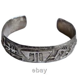 Important Vintage Andrew Gordon Sterling Silver Navajo Story telling Bracelet