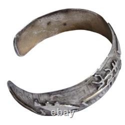 Important Vintage Andrew Gordon Sterling Silver Navajo Story telling Bracelet