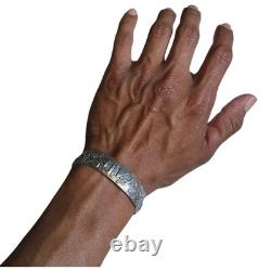 Important Vintage Andrew Gordon Sterling Silver Navajo Story telling Bracelet