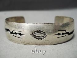 Impressive Vintage Navajo Sterling Silver Bracelet Old Native American