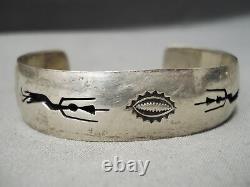 Impressive Vintage Navajo Sterling Silver Bracelet Old Native American