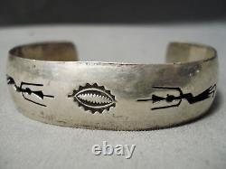 Impressive Vintage Navajo Sterling Silver Bracelet Old Native American