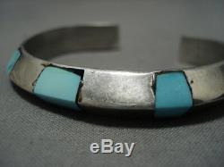 Impressive Vintage Navajo Turquoise Sterling Silver Bracelet Cuff