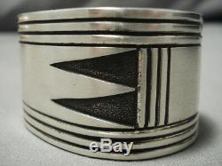 Incredible Vintage Navajo Native American Sterling Silver Bracelet Old Cuff