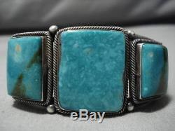 Incredible Vintage Navajo Sterling Silver Native American Turquoise Bracelet Old