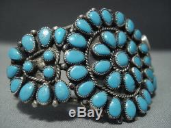 Incredible Vintage Navajo Turquoise Sterling Silver Bracelet