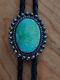 JANE YIKAAZBA POPOVITCH Navajo Vintage 30s/50s Turquoise Sterling Bolo Tie