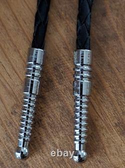 JANE YIKAAZBA POPOVITCH Navajo Vintage 30s/50s Turquoise Sterling Bolo Tie