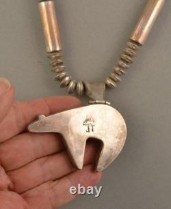 Jack and Mary Tom Vintage Spirit Bear Sterling Silver Bear Necklace 25.5