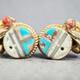 Jessica Laahty Zuni Sunface Inlay Earrings Vintage Native American Jewelry 4.7g