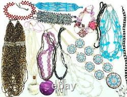 Jewelry Lot Vintage Native American Seed Bead Bracelets Necklaces #F24