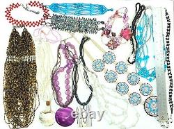 Jewelry Lot Vintage Native American Seed Bead Bracelets Necklaces #F24
