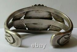 John Gordon Leak Weighty Vintage Zuni Silver Inlay Knifewing Cuff Bracelet