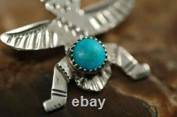 K4134 1970S Turquoise Brooch Pin Indian Jewelry Vintage Modern Native American