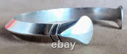 LARGE Sz VINTAGE NAVAJO HEAVY STERLING SILVER CARINATED KNIFE EDGE CUFF BRACELET