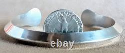 LARGE Sz VINTAGE NAVAJO HEAVY STERLING SILVER CARINATED KNIFE EDGE CUFF BRACELET