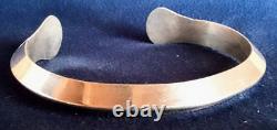 LARGE Sz VINTAGE NAVAJO HEAVY STERLING SILVER CARINATED KNIFE EDGE CUFF BRACELET
