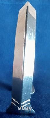LARGE Sz VINTAGE NAVAJO HEAVY STERLING SILVER CARINATED KNIFE EDGE CUFF BRACELET