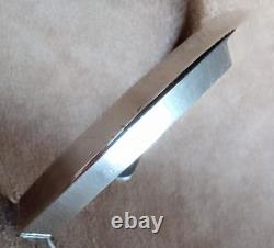 LARGE Sz VINTAGE NAVAJO HEAVY STERLING SILVER CARINATED KNIFE EDGE CUFF BRACELET