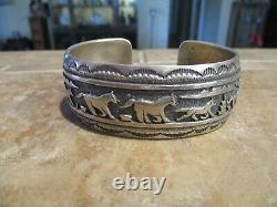 LARGE Vintage Men's TOMMY SINGER (d.) Navajo Sterling Silver HORSE Bracelet