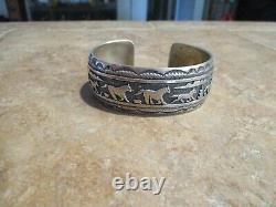 LARGE Vintage Men's TOMMY SINGER (d.) Navajo Sterling Silver HORSE Bracelet