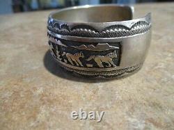 LARGE Vintage Men's TOMMY SINGER (d.) Navajo Sterling Silver HORSE Bracelet