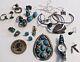 LOT Native American sterling turquoise jewelry Pendant ring ER Navajo Zuni vtg
