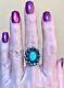 LOVELY Vintage Native American, Navajo Crafted Sterling Silver Turquoise Ring