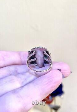 LOVELY Vintage Native American, Navajo Crafted Sterling Silver Turquoise Ring