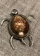 Lakota Silversmiths Stamped Jewelry Silver Turtle Pendant Pin Shell RARE Vintage