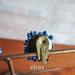 Lapis Lazuli Cluster Earrings Unused Vintage Blue Jewelry Native American