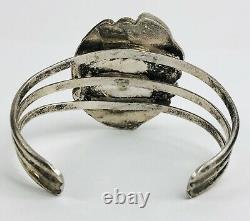 Large Old Pawn Navajo Sterling Silver Blue Turquoise Nugget Cuff Bracelet