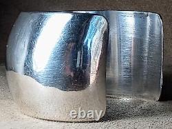 Large Vintage Jessie Claw Navajo Modern Wide Heavy Sterling Silver Cuff Bracelet