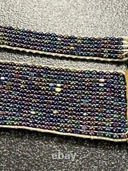 Leather beaded necklace & bracelet vintage handmade native american STORMIE ART